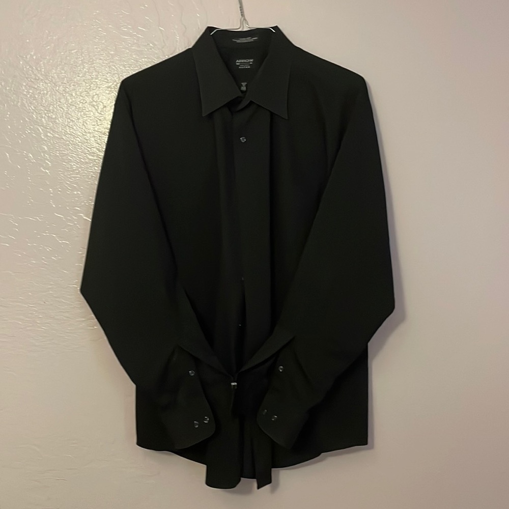 Black plain long sleeved polo Shirt